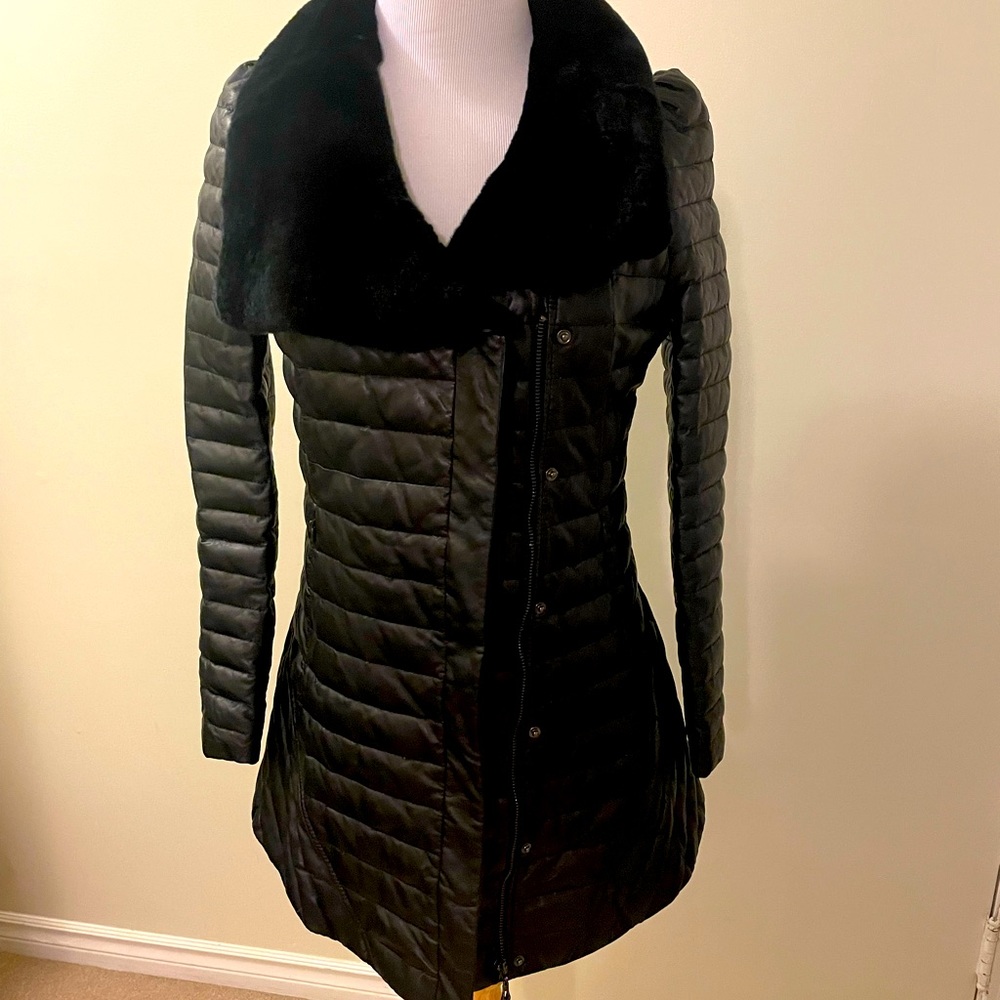 Gorgeous genuine leather and fur jacket